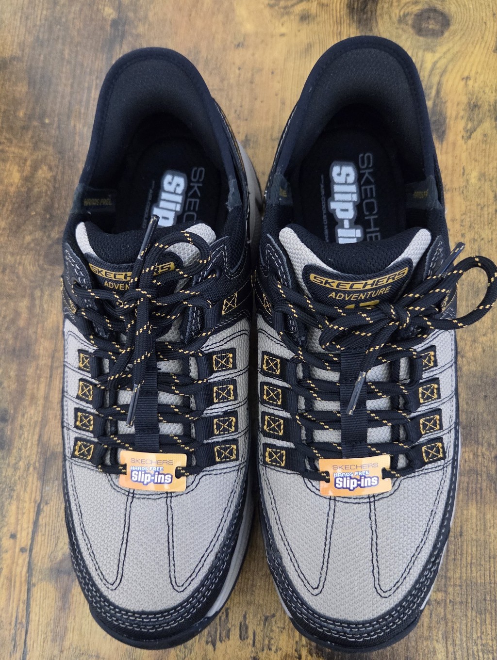 Skechers Adventure Men's Slip-Ins Sneakers - Gray With Black & Yellow Accents